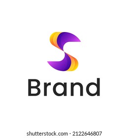 Initial Letter S 3D Logo.