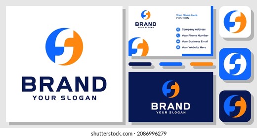 Initial Letter S Abstract Circle Colorful Modern Clean Simple Logo Design with Business Card Template