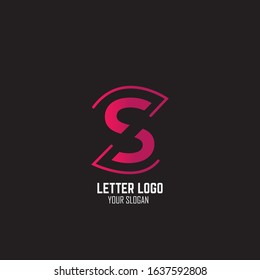 Initial Letter S Abstract With Line and Gradient