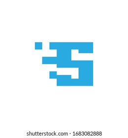 initial letter s abstract square concept logo