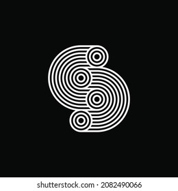 Initial letter S or alphabet S. Abstract vector logo design