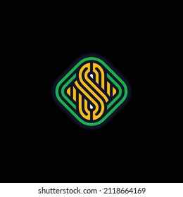 Letra inicial S o alfabeto S. Diseño del logotipo del vector