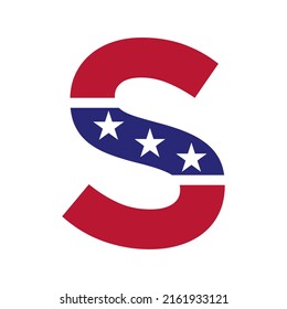 Initial Letter S American Logo for Business, Corporate and Company Identity. USA American Logo on Letter S Vector Template