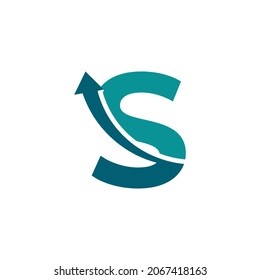Initial Letter S Arrow Up Logo Symbol. Good for Company, Travel, Start up, Logistic and Graph Logos