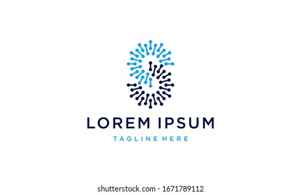 Initial Letter S with Biotech Molecule Logo Design Inspiration