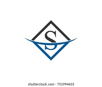 initial letter S black blue