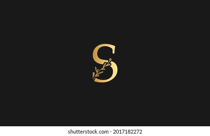 Initial Letter s Botanical Nature Flower  integrated inside Vector Logo Template Design