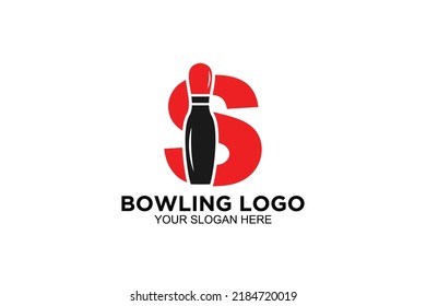 initial Letter S bowling  logo
