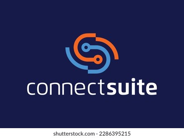 Initial letter S or C or CS or SC for connect suite logo icon design