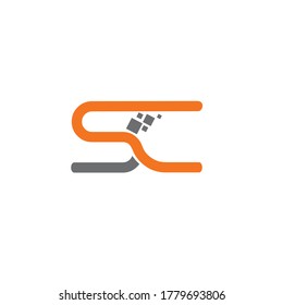 Digitales Logo mit dem Anfangsbuchstaben S und C modern