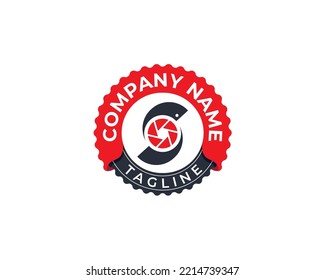 initial Letter S Camera Shutter Logo Stamp Badge Concept sign symbol icon Design Element. Photography, Photographer Logotype. Vector illustration logo template
