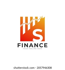Initial Letter S Chart Bar Finance Logo Design Inspiration