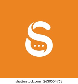Initial Letter S Chat logo design vector template
