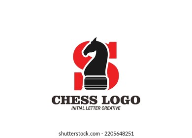 initial letter S chees horse logo