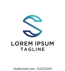 initial letter S Circle logo template