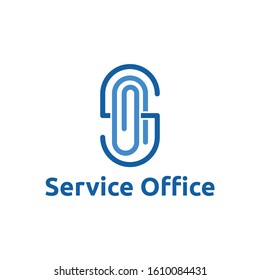 Initial letter s clip mono line. Modern Logo Ideas. Service office. Inspiration logo design. Template Vector Illustration. Isolated On White Background