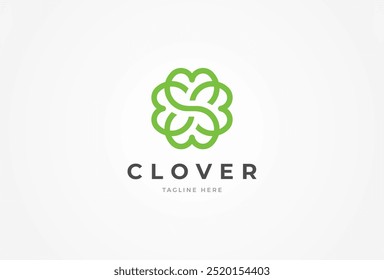 Logotipo inicial de la letra S Clover, letra S con combinación de íconos de Clover Logotipo elemento de Plantilla, Ilustración vectorial