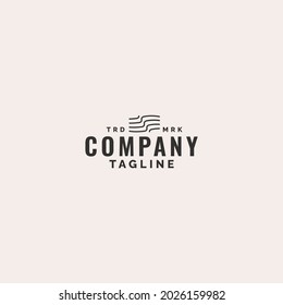 initial letter s or creek water wave logo design vector template