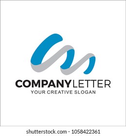 Initial Letter S Curved Design Logo