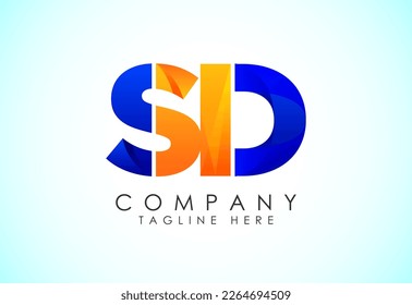 Initial Letter S D Logo Design Vector Template. Graphic Alphabet Symbol. Gradient logo