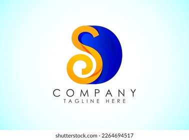 Initial Letter S D Logo Design Vector Template. Graphic Alphabet Symbol. Gradient logo