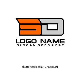 Initial letter S & D logo template vector