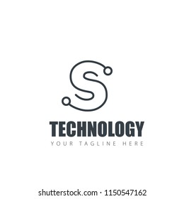Initial Letter S Design Technology Logo Template