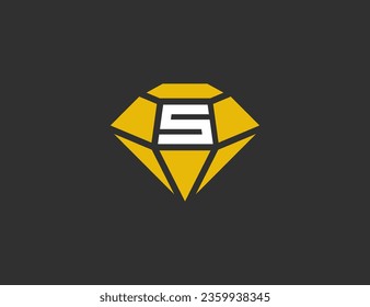 Anfangsbuchstaben S Diamond Logo Konzept Symbol Symbol Symbol Symbol Design Element. Schmuck, Gem, Schmuck-Logotype. Logo-Vorlage für Vektorgrafiken