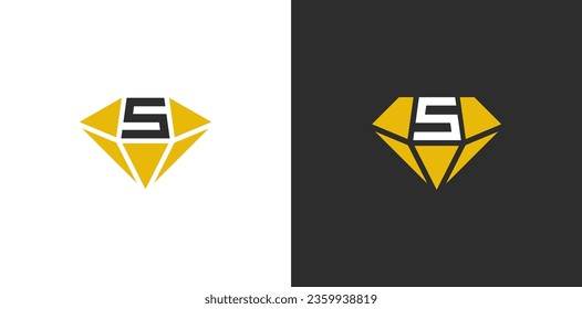 initial Letter S Diamond Logo Concept icon symbol sign Element Design. Jewelry, Gem, Jewellery Logotype. Vector illustration logo template