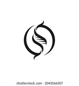 Initial Letter S DNA Helix Genetic Biology Logo Design Inspiration