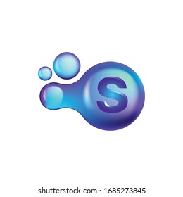 la letra inicial es con puntos, medicinas, vitamina, molécula logotipo Ideas. Diseño con logo inspirador. Ilustración de vectores de plantilla. Aislado En Fondo Blanco