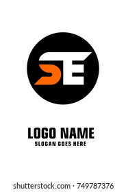 Initial letter S & E logo template vector