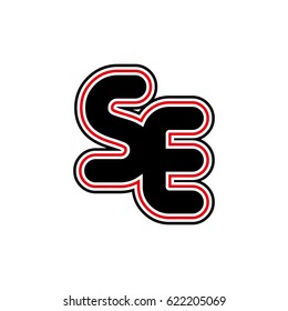 initial letter s and e. se monogram outline logo