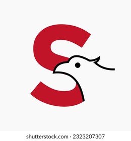 Initial Letter S Eagle Logo Design. Transportation Symbol Vector Template