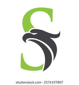 Initial Letter S Eagle Logo. Eagle Head Logo Concept For Business Company Vector Template