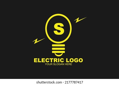 Initial Letter S Electric Lamp Logo