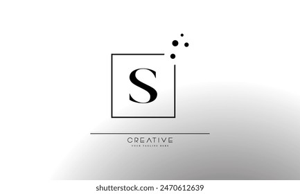 Initial letter S elegant and luxury Initial with Rectangular dots frame minimal monogram logo design vector template