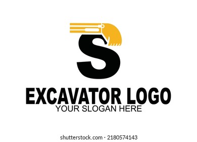 initial Letter S excavator logo