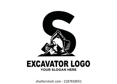 initial Letter S excavator  logo