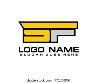 Initial letter S & F logo template vector
