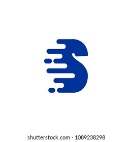 Initial Letter S Fast Speed Logo Design Template