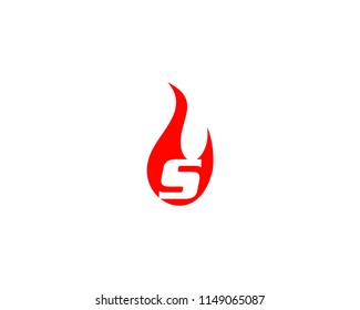Initial Letter S Flame Icon Vector Logo Template Illustration Design