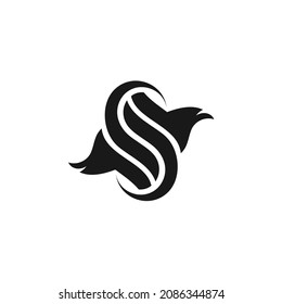 Initial Letter S Flying Birds Eagle Falcon Hawk Logo Design Inspiration