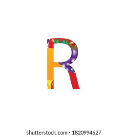 Initial Letter S with Fruit theme background.
