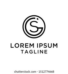 initial letter S, G, I logo template