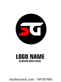 Initial letter S & G logo template vector