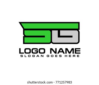 Initial letter S & G logo template vector