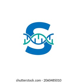 Initial Letter S Genetic Dna Icon Logo Design Template Element. Biological Illustration