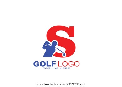 initial letter S golf  logo
