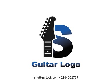 initial Letter S guitar  logo